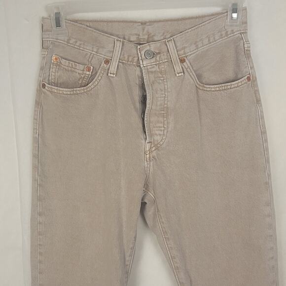 Levi's 501 premium All Beige jeans Size 28/30 Classic Retro Clean - Picture 7 of 13